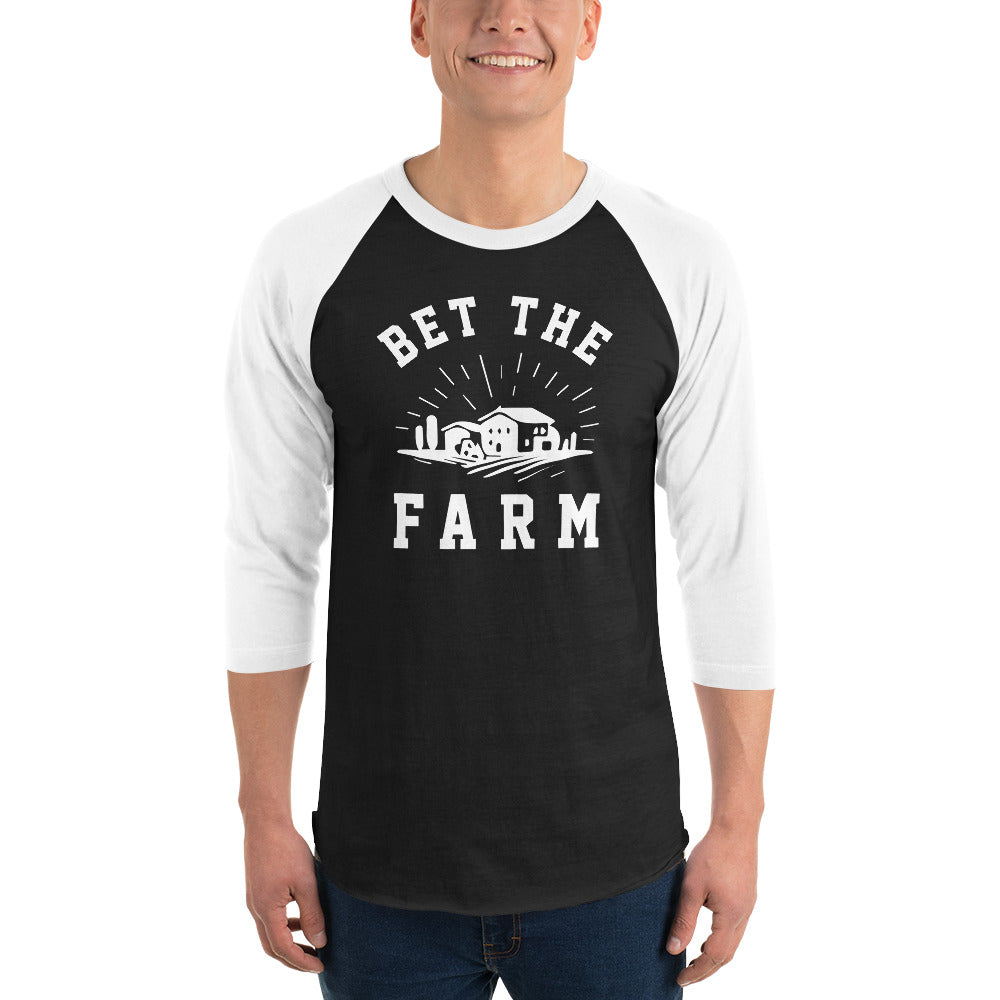 Bet The Farm Unisex 3/4 Sleeve Raglan Shirt