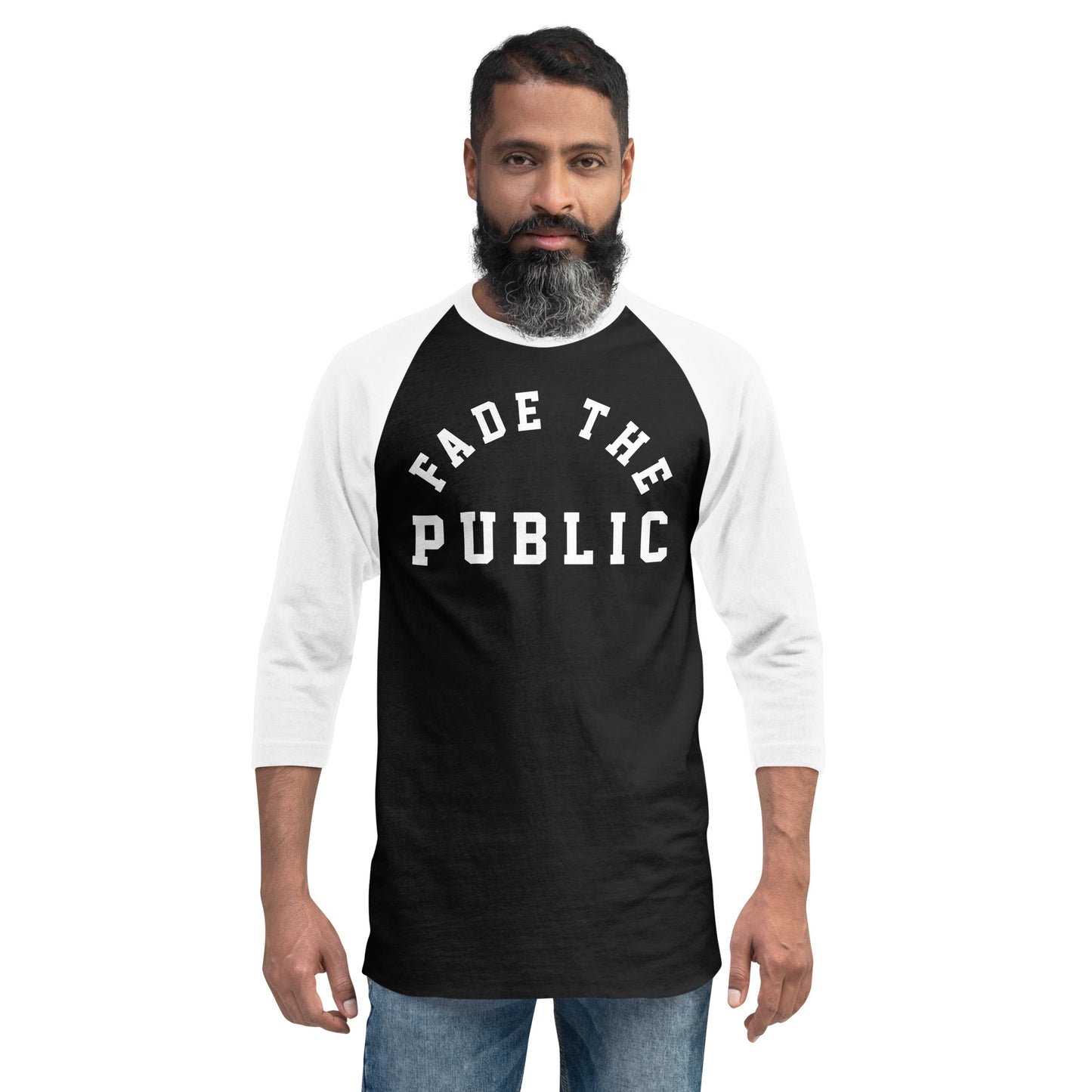 Fade The Public Unisex 3/4 Sleeve Raglan Shirt