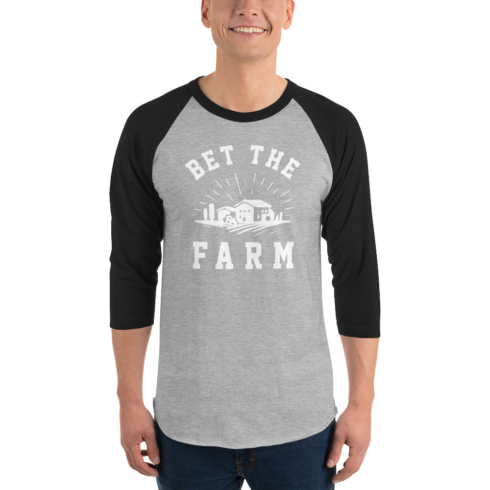 Bet The Farm Unisex 3/4 Sleeve Raglan Shirt