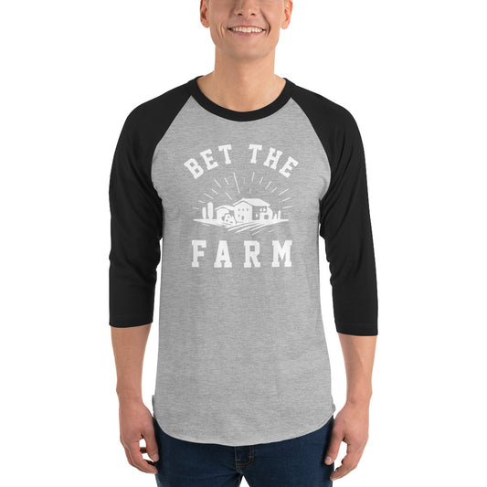 Bet The Farm Unisex 3/4 Sleeve Raglan Shirt
